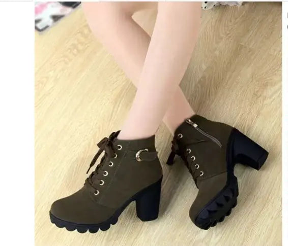 Winter Thick Heeled Boots