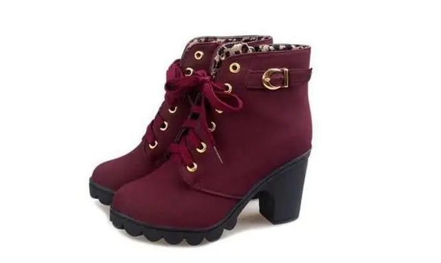 Winter Thick Heeled Boots