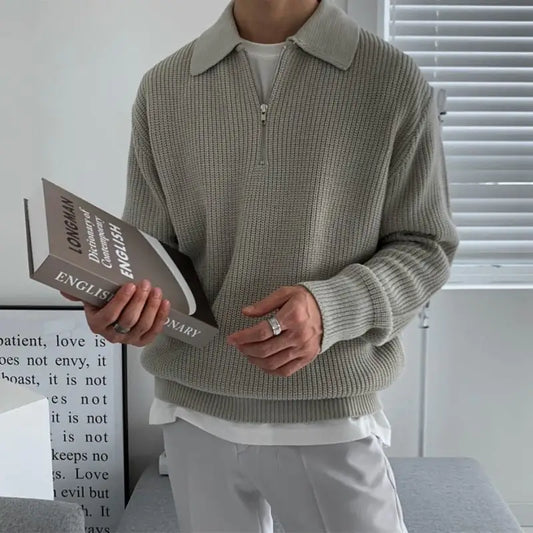 Knitted Quarter-Zip Sweater