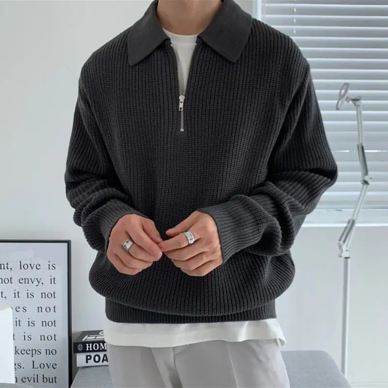 Knitted Quarter-Zip Sweater
