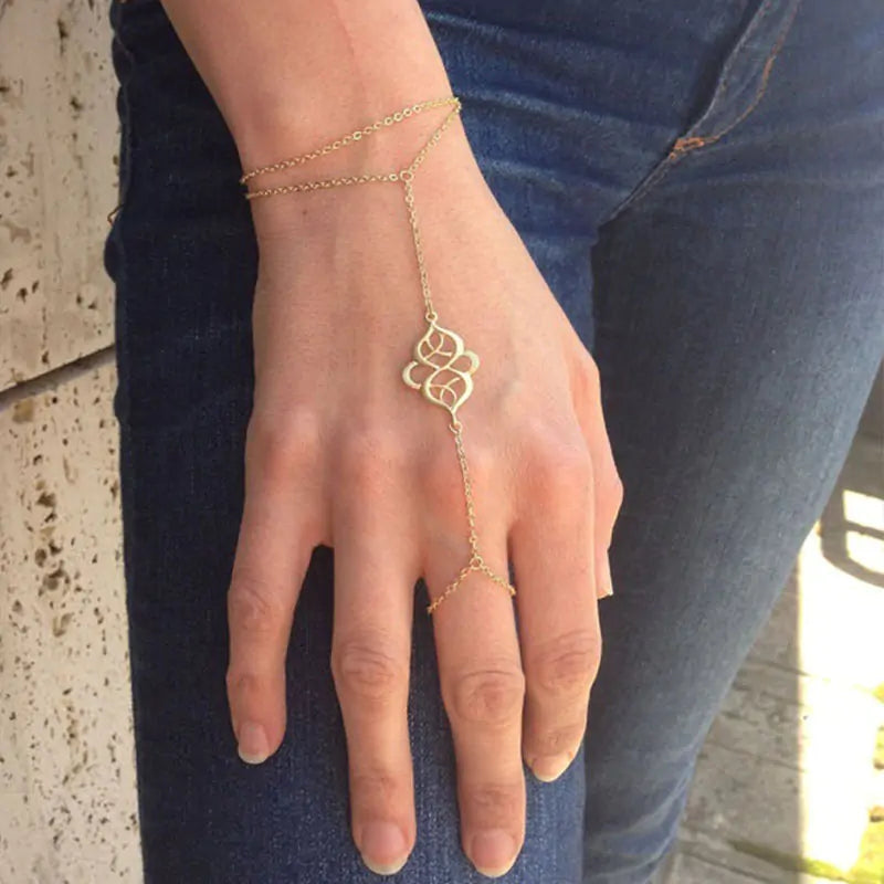 Bohemian Gold Finger Bracelet